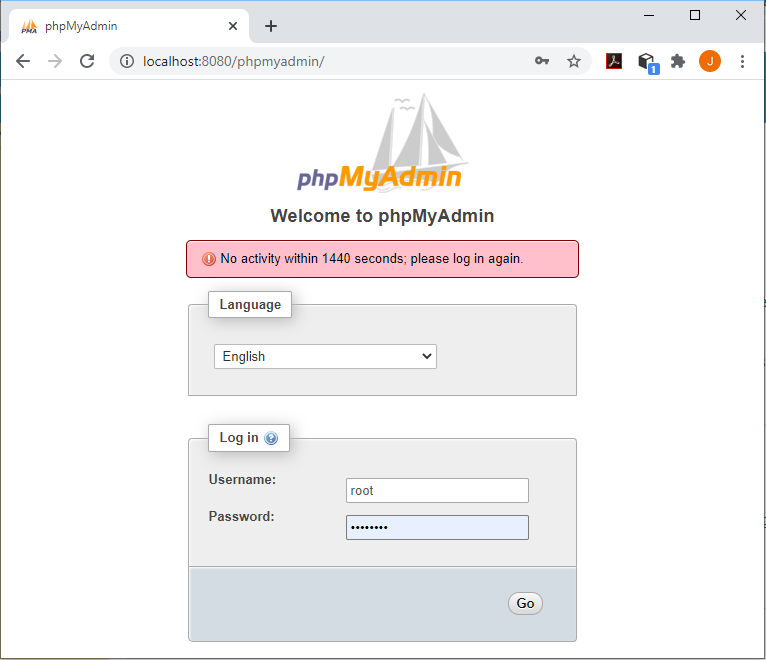 mysql-phpmyadmin-login